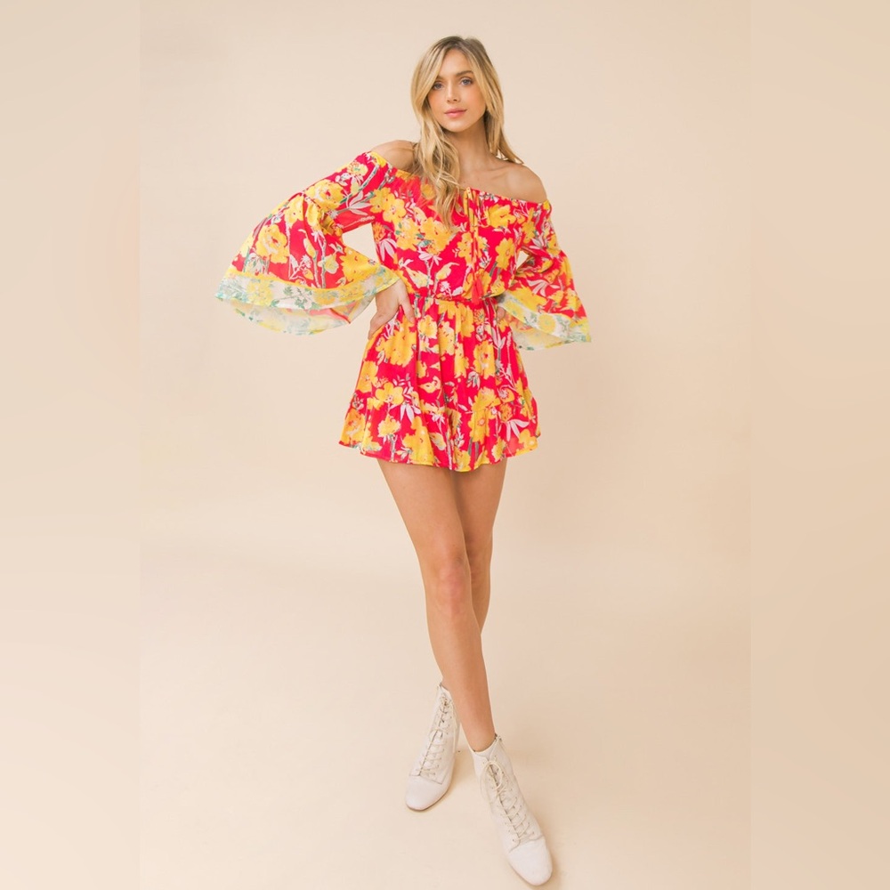Loves Calling Fuschia Long Sleeve Romper
